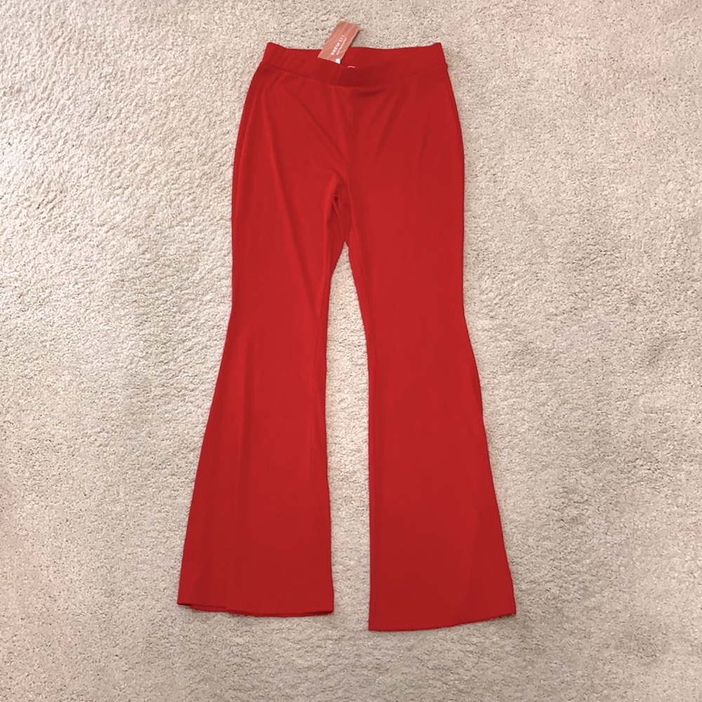 Red Ribbed Pants